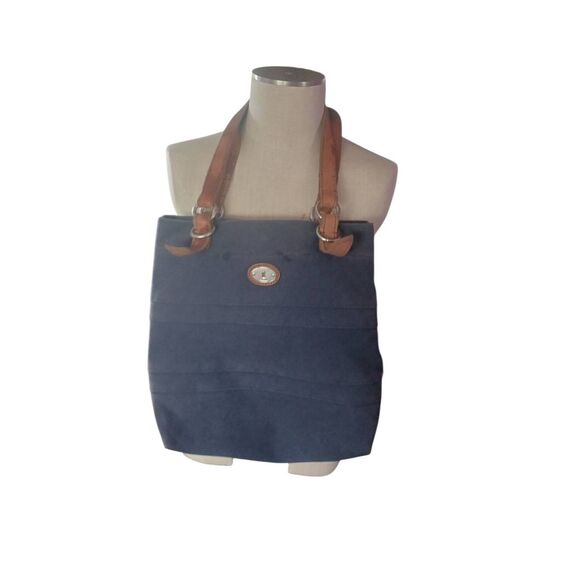 Fossil Jesse Bohemian tote suede handles original charm key and Tassel pink navy - Picture 2 of 4